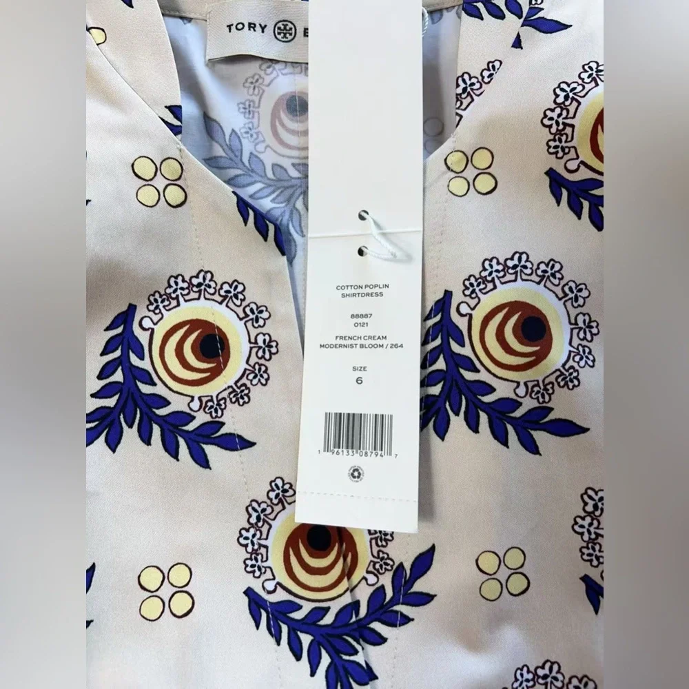 NWT $528 Tory Burch Cotton Poplin Shirtdress